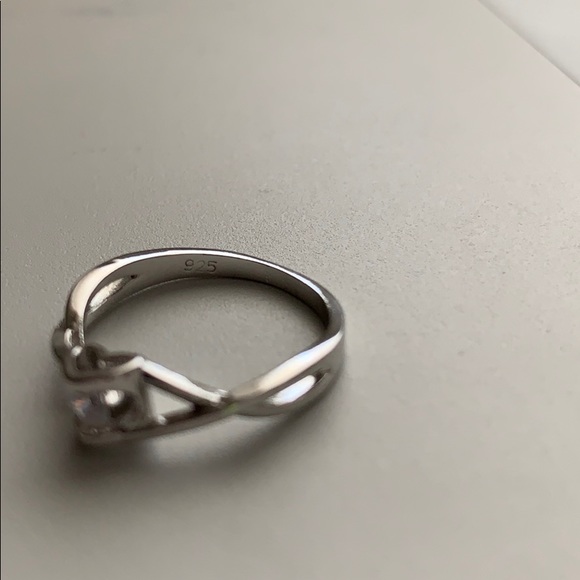 Crystal Zircon Stone Infinite Ring 925 Silver - Picture 8 of 8